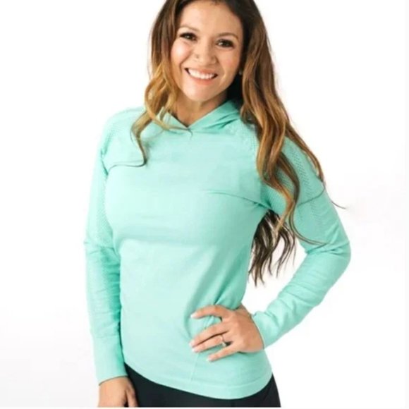 ZYIA Tops - ZYIA ACTIVE Peak Performance Turquoise Seamless Hoodie